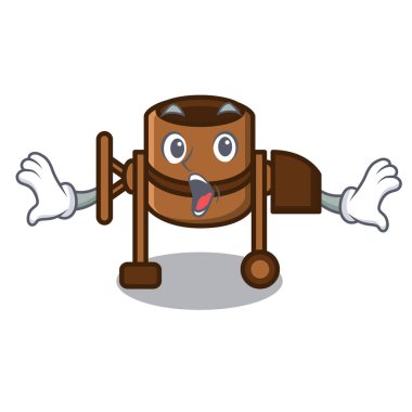 Sürpriz Beton Mikser maskot karikatür vektör çizim