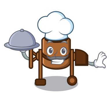 Şef gıda Beton Mikser maskot karikatür vektör çizim ile