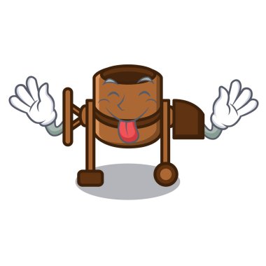 Beton Mikser maskot karikatür vektör çizim dil