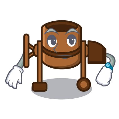 Beton Mikser maskot karikatür vektör çizim bekliyor