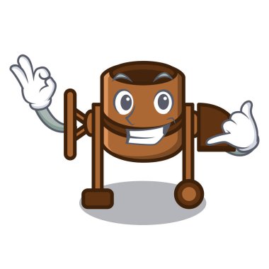 Bana Beton Mikser maskot karikatür vektör çizim de