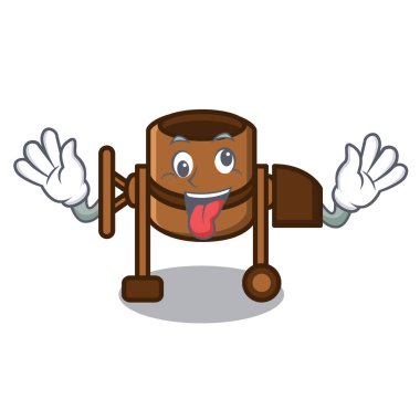 Deli Beton Mikser maskot karikatür vektör çizim