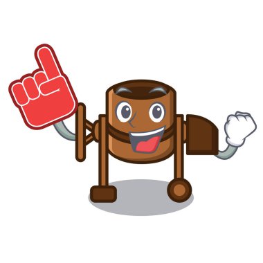 Köpük parmak Beton Mikser maskot karikatür vektör çizim