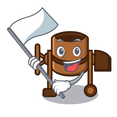 Bayrak Beton Mikser maskot karikatür vektör çizim ile