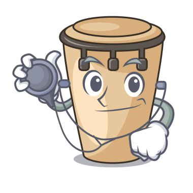 Doktor konga karakter karikatür tarzı vektör çizim