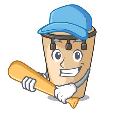 İskambil beyzbol konga karakter karikatür tarzı vektör çizim