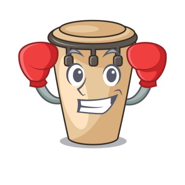 Boks konga karakter karikatür tarzı vektör çizim