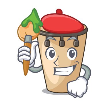 Sanatçı konga karakter karikatür tarzı vektör çizim