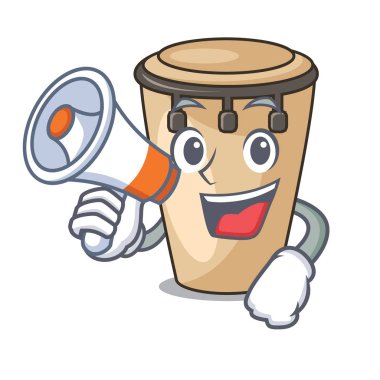 Megafon konga karakter karikatür tarzı vektör çizim ile