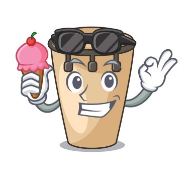 Dondurma konga karakter karikatür tarzı vektör çizim ile