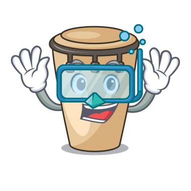 Dalış konga karakter karikatür tarzı vektör çizim