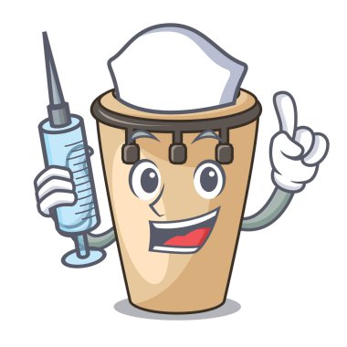 Hemşire konga karakter karikatür tarzı vektör çizim