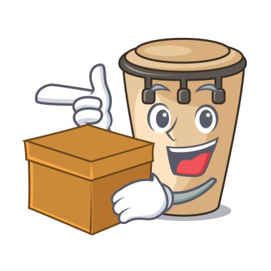 Kutusu konga karakter karikatür tarzı vektör çizim ile