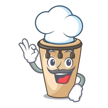 Şef konga karakter karikatür tarzı vektör çizim