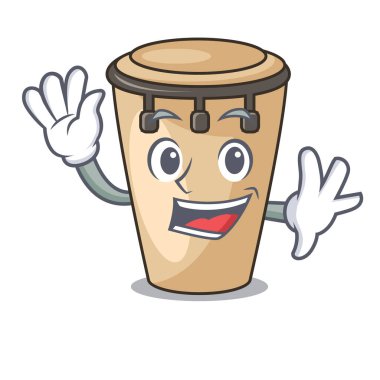 Konga karakter karikatür tarzı vektör çizim sallayarak