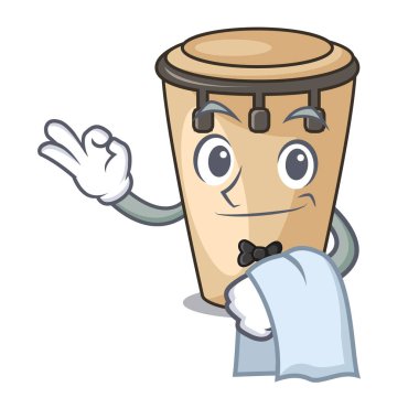 Garson konga maskot karikatür tarzı vektör çizim