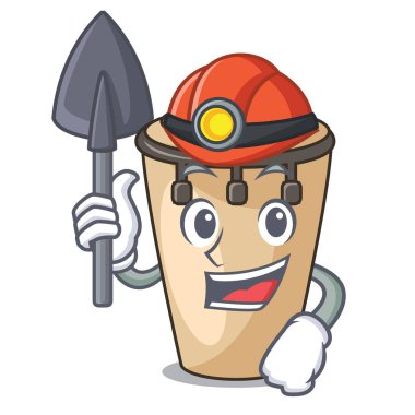 Madenci konga maskot karikatür tarzı vektör çizim