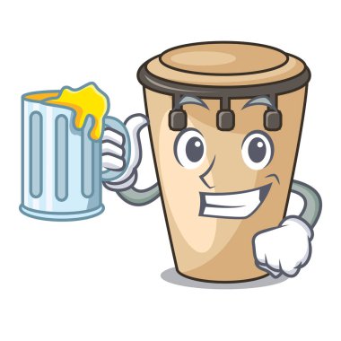 Suyu konga maskot karikatür tarzı vektör çizim ile