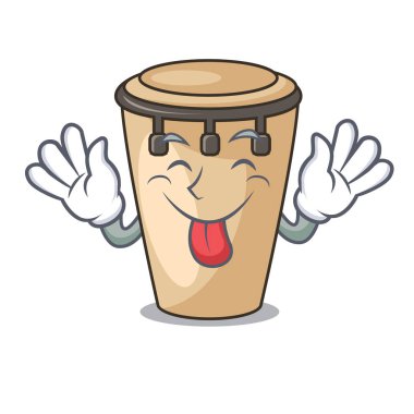 Konga maskot karikatür tarzı vektör çizim dil