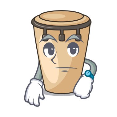 Konga maskot karikatür tarzı vektör çizim bekliyor