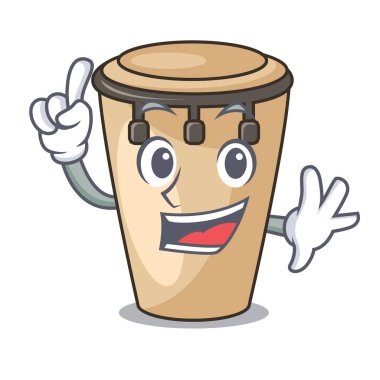 Parmak konga maskot karikatür tarzı vektör çizim