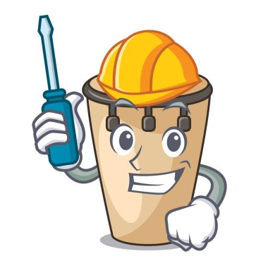 Otomotiv konga maskot karikatür tarzı vektör çizim