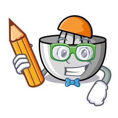 Öğrenci meyve sıkacağı karakter karikatür tarzı