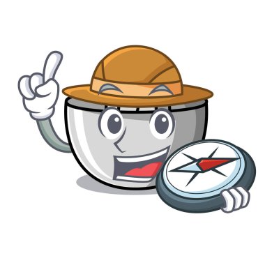 Explorer meyve sıkacağı maskot karikatür tarzı