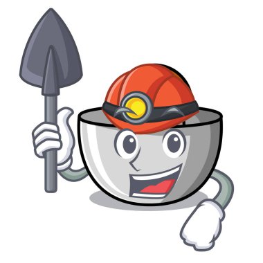 Madenci meyve sıkacağı maskot karikatür tarzı