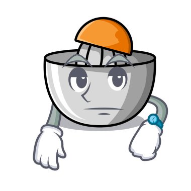 Meyve sıkacağı maskot karikatür tarzı vektör çizim bekliyor