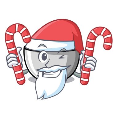 Santa şeker meyve sıkacağı maskot karikatür tarzı ile