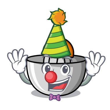 Palyaço meyve sıkacağı maskot karikatür tarzı