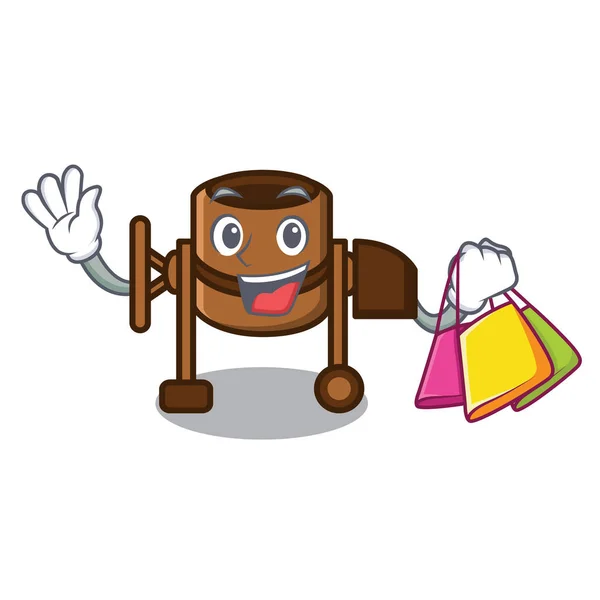 Compras Concreto Mixer Personagem Cartoon Vetor Ilustração — Vetor de Stock