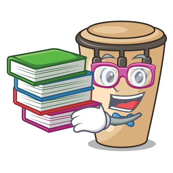 Öğrenci kitap konga maskot karikatür tarzı vektör çizim ile