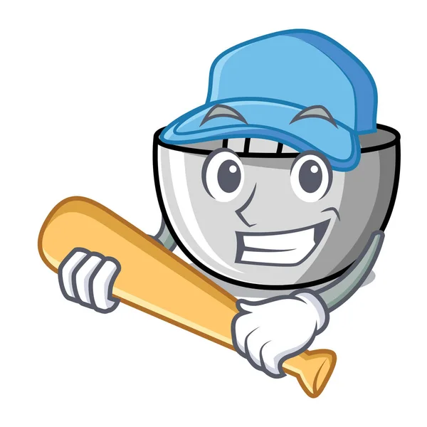 Jouer au baseball juicer personnage dessin animé style — Image vectorielle