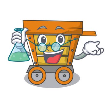 Profesör ahşap arabası karakter karikatür