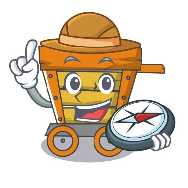 Explorer ahşap arabası maskot çizgi film