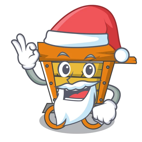 Santa houten onderstel mascotte cartoon — Stockvector