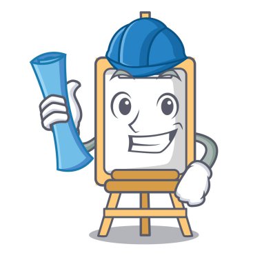 Mimar şövale karakter karikatür tarzı vektör çizim