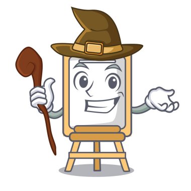 Cadı şövale maskot karikatür tarzı vektör çizim