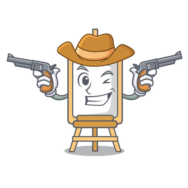 Cowboy Cavalete Personagem Desenho Animado Estilo Vetor Ilustração —  Vetores de Stock