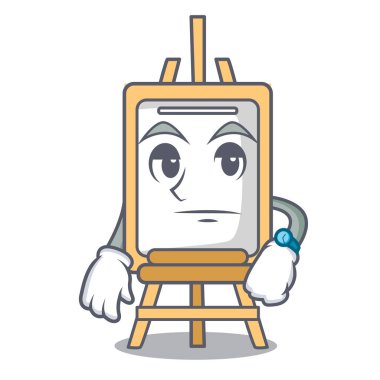 Waiting easel mascot cartoon style vector illustration clipart