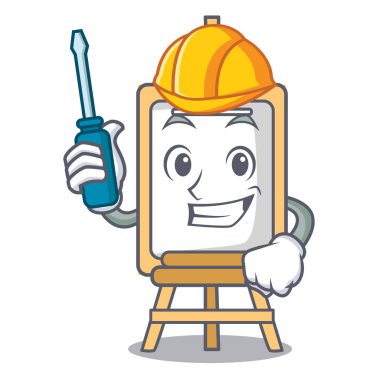 Otomotiv şövale maskot karikatür tarzı vektör çizim