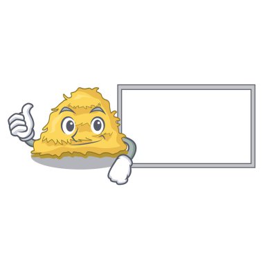 Başparmak yukarıya kurulu saman balya karakter karikatür vektör çizim ile