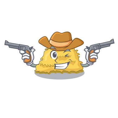 Kovboy saman balya karakter karikatür vektör çizim