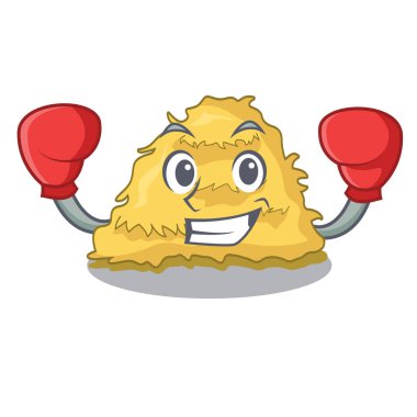 Boks saman balya karakter karikatür vektör çizim