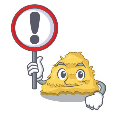 İşareti saman balya karakter karikatür vektör çizim ile