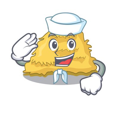 Denizci saman balya karakter karikatür vektör çizim