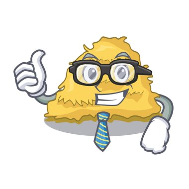 İşadamı saman balya karakter karikatür vektör çizim