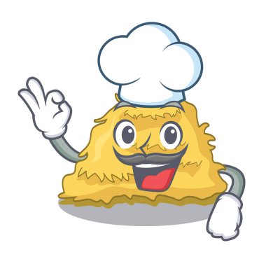 Şef saman balya karakter karikatür vektör çizim